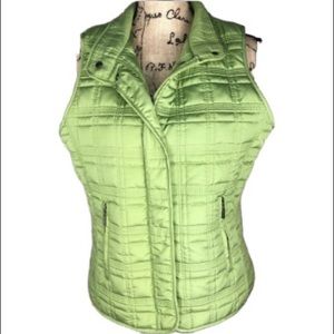 Impermeable platinum green women’s vest Sz M